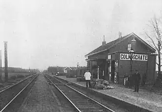 Station Colmschate met personeel (1900)