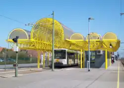 Het tramstation van Station De Panne.