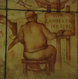 Schilder De Pauw aan het werk.