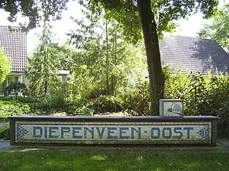 Tegeltableau bij Station Diepenveen Oost