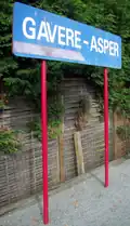 Naambord station Gavere-Asper