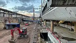 In Gent-Sint-Pieters werd een viaduct onder het station gelegd, 2022