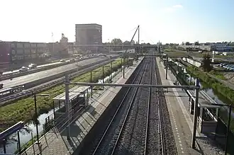 De perrons en traverse, gezien vanaf het Kegge-viaduct