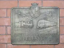 Plaquette ter gelegenheid van de elektrificatie van de spoorlijn Zwolle - Leeuwarden/Groningen, 17 mei 1952