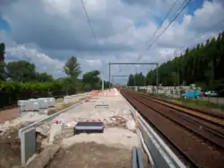 Foto van perron 1 in aanbouw