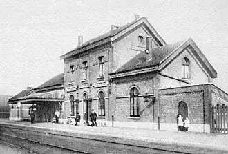 Het station van Nerem omstreeks 1900