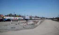 Zicht op de voormalige goederenkoer