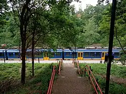 Station Rhenen vanaf de zijkant van bovenaf gezien.