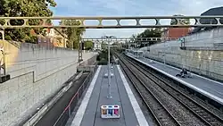 Bovenaanzicht perrons