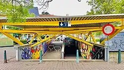 Toegang tot de voetgangerstunnel