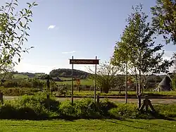 Uitzicht op Schin op Geul vanaf het perron