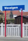 Naambord station Wevelgem