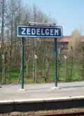 Naambord station Zedelgem