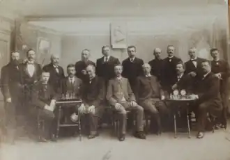 Groepsfoto van schaakgezelschap Staunton (ca.1900)