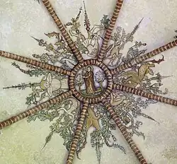 Sluitring met 15e-eeuwse gewelfschilderingen