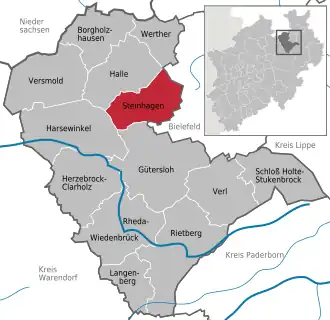 Kaart van Steinhagen