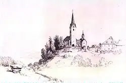 De Fürstenstein op zijn historische plaats (door Markus Pernhart)