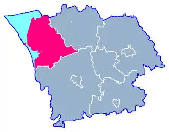 Ligging van de gemeente binnen de powiat