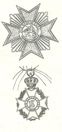 Ster en grootkruis van de Militaire Karl-Friedrichs-Verdienstorde van Baden.