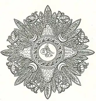 Tughra van Abdülhamit II (1876-1909) op de Hoge Orde van de Eer