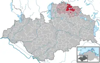 Kaart van Sternberg (Mecklenburg)