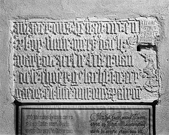 De stichtingssteen van het koor (1440)