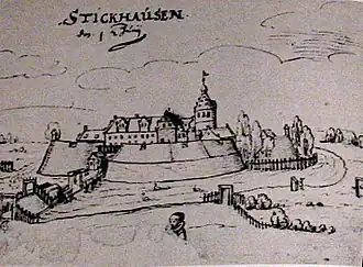 Het kasteel in 1632