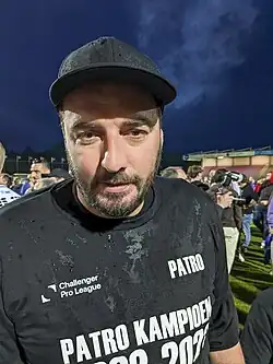 Stijn Stijnen na de titelwedstrijd tegen KFC Dessel Sport