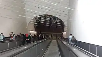 Roltrappen van Stockholm centraal en Hotel Continental.