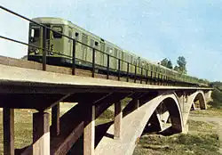 Het Råckstaviaduct tussen Råcksta en Blackeberg rond 1960