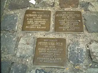 Stolpersteine voor de familie Van Pels