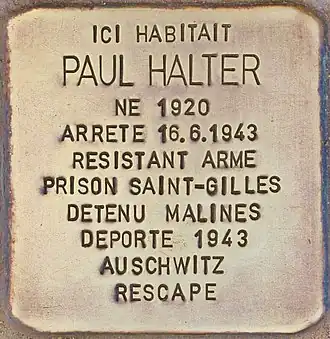 Stolperstein voor Paul Halter.