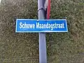 Straatnaambordje Schuwe Maandagstraat in Roeselare