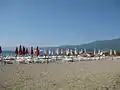 Het strand van Struga