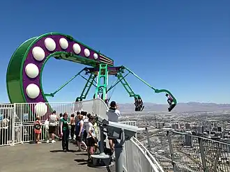 De Insanity boven op de Stratosphere.