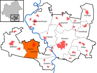 Kaart van Strenznaundorf