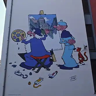 Stripmuur in Brussel.