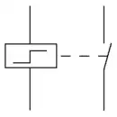 Symbool van een stroomstootschakelaar