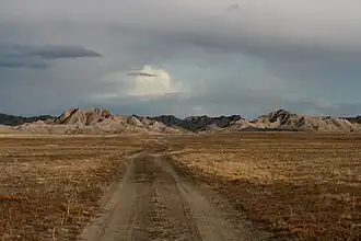 Badlands-landschap in het noorden van Oglala Lakota County