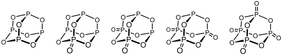 Fosforoxiden: P4O6, P4O7, P4O8, P4O9 en P4O10
