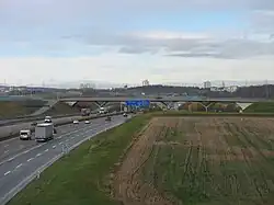 A8 ten noorden van Echterdingen richting westen: hier loopt de nieuwe lijn parallel met de snelweg.