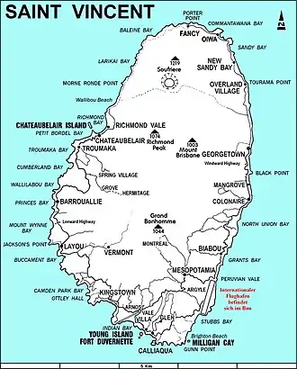 Kaart van Grenadines