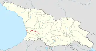 Kaart met loop rivier