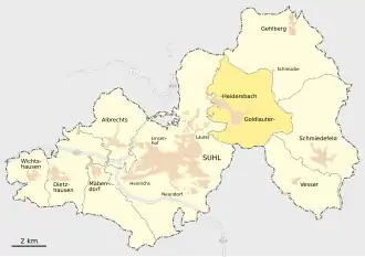 Kaart van Goldlauter-Heidersbach