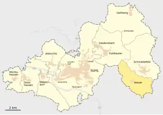 Kaart van Vesser (plaats)