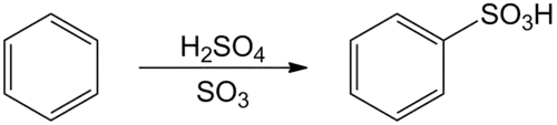 Sulfonering van benzeen