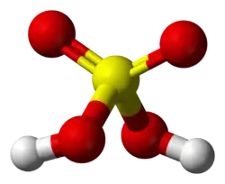 Molecuulmodel van zwavelzuur