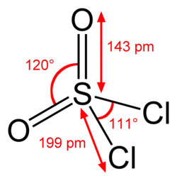 Structuurformule van sulfurylchloride