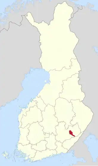 Kaart met de locatie van Sulkava