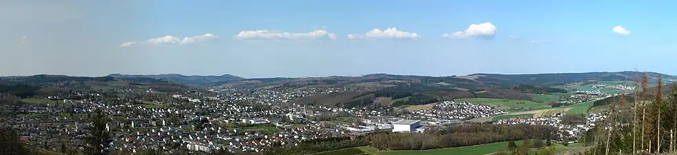 Gezicht op Sundern vanaf de Gräfenberg